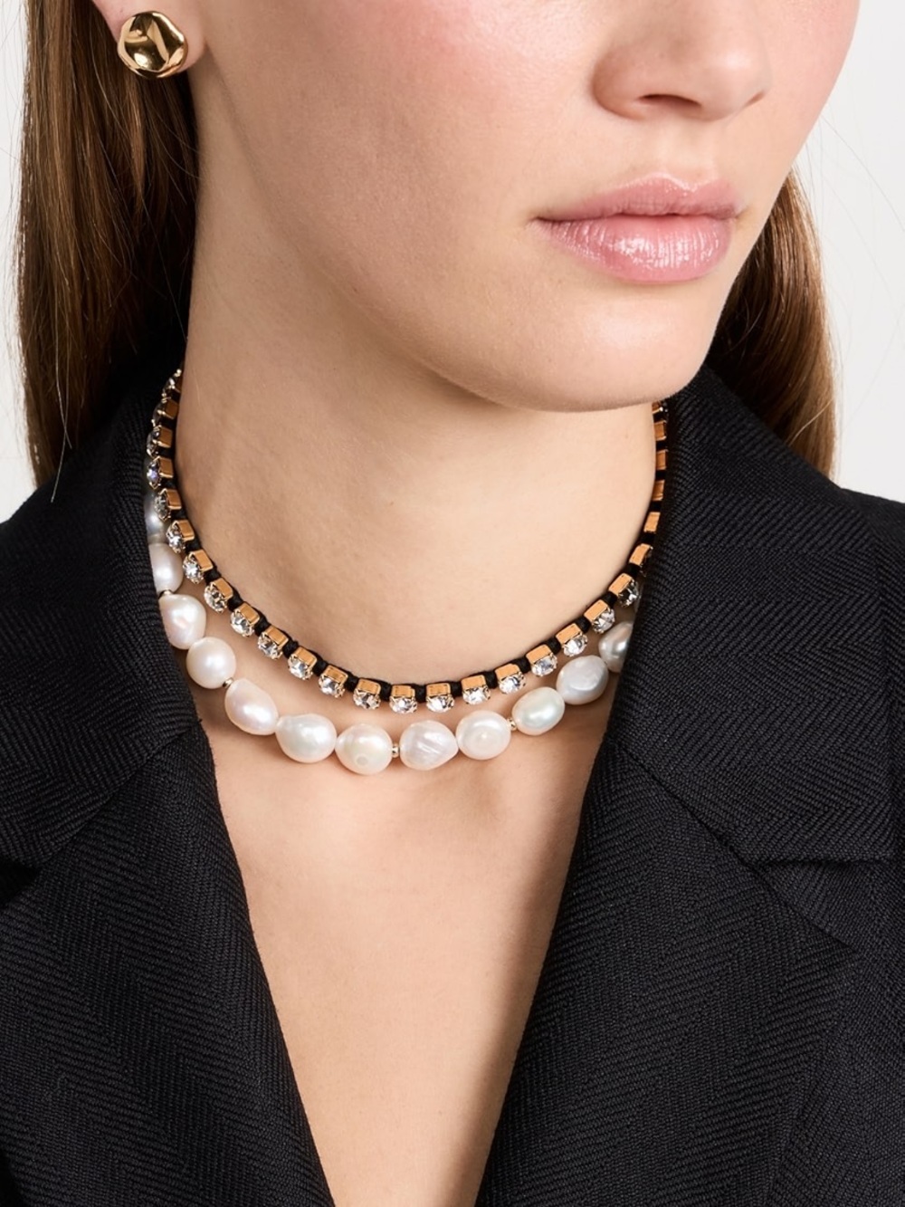 Lizzie Fortunato Crystal Lagoon li Gold & Pearl Statement Necklace Pearls $370 - Picture 7 of 9